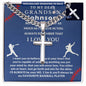 Personalized Baseball Fan Gift for Grandson Believe in Yourself - Cuban Chain Necklace with Cross