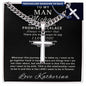 Personalized Gift for Husband Promise I Love You - Cuban Chain Necklace with Cross