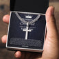 Personalized Gift for Son You Are an Amazing Son - Cuban Chain Necklace with Cross