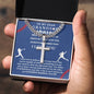 Personalized Baseball Fan Gift for Grandson Believe in Yourself - Cuban Chain Necklace with Cross