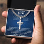Personalized Gift for Football Lover Son - Cuban Chain Necklace with Cross