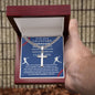 Personalized Baseball Fan Gift for Grandson Believe in Yourself - Cuban Chain Necklace with Cross