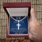 Personalized Gift for Football Lover Son - Cuban Chain Necklace with Cross