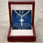 Personalized Gift for Football Lover Son - Cuban Chain Necklace with Cross