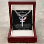 Personalized Gift for Husband Proud of You - Cuban Chain Necklace with Cross