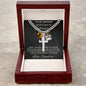Personalized Gift for Husband Badass Soulmate - Cuban Chain Necklace with Cross