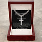Personalized Gift for Husband Always Remember - Cuban Chain Necklace with Cross