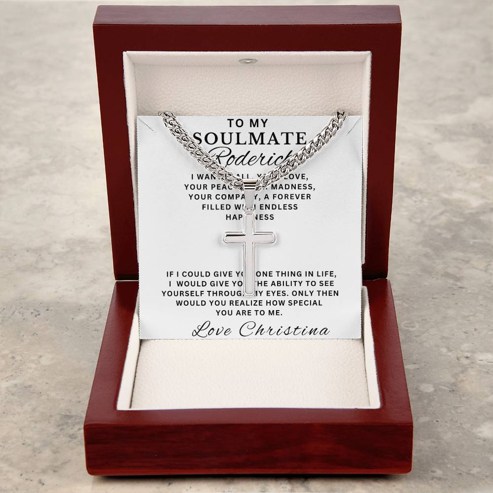 Personalized Gift for Husband I Want It All - Cuban Link Chain Necklace with Cross