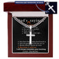 Personalized Dads Favorite Sayings Gift - Cuban Chain Necklace with Cross
