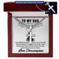 Personalized Dad Fishing Gift - Cuban Chain Necklace with Cross