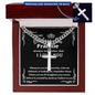 Personalized Gift for Badass Son - Cuban Chain Necklace with Cross