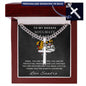 Personalized Gift for Husband Badass Soulmate - Cuban Chain Necklace with Cross