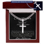 Personalized Gift for Husband Always Remember - Cuban Chain Necklace with Cross