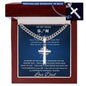 Personalized Gift for Football Lover Son - Cuban Chain Necklace with Cross