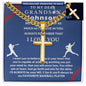 Personalized Baseball Fan Gift for Grandson Believe in Yourself - Cuban Chain Necklace with Cross