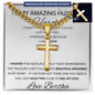 Personalized Promise Gift for Husband Can't Live Without You - Cuban Chain Necklace with Cross