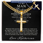 Personalized Gift for Husband Promise I Love You - Cuban Chain Necklace with Cross