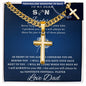 Personalized Gift for Football Lover Son - Cuban Chain Necklace with Cross