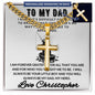 Personalized Dad Fishing Gift - Cuban Chain Necklace with Cross