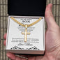 Personalized Gift for Son Capable of Achieving - Cuban Chain Necklace with Cross
