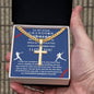 Personalized Baseball Fan Gift for Grandson Believe in Yourself - Cuban Chain Necklace with Cross