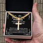 Personalized Gift for Badass Son - Cuban Chain Necklace with Cross