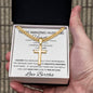 Personalized Promise Gift for Husband Can't Live Without You - Cuban Chain Necklace with Cross