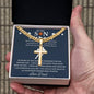 Personalized Gift for Basketball Lover Son - Cuban Chain Necklace with Cross