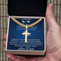 Personalized Gift for Football Lover Son - Cuban Chain Necklace with Cross