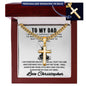 Personalized Dad Fishing Gift - Cuban Chain Necklace with Cross