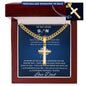 Personalized Gift for Football Lover Son - Cuban Chain Necklace with Cross