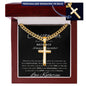 Personalized Gift for Husband Always Remember - Cuban Chain Necklace with Cross
