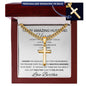Personalized Promise Gift for Husband Can't Live Without You - Cuban Chain Necklace with Cross