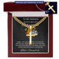 Personalized Gift for Husband Badass Soulmate - Cuban Chain Necklace with Cross