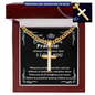 Personalized Gift for Badass Son - Cuban Chain Necklace with Cross