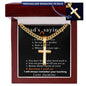 Personalized Dads Favorite Sayings Gift - Cuban Chain Necklace with Cross