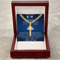 Personalized Gift for Football Lover Son - Cuban Chain Necklace with Cross