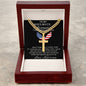 Personalized Gift for Husband Proud of You - Cuban Chain Necklace with Cross