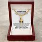 Personalized Dad Fishing Gift - Cuban Chain Necklace with Cross