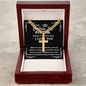 Personalized Gift for Badass Son - Cuban Chain Necklace with Cross