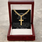 Personalized Gift for Husband Always Remember - Cuban Chain Necklace with Cross