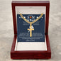 Personalized Gift for Basketball Lover Son - Cuban Chain Necklace with Cross