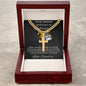 Personalized Gift for Husband Badass Soulmate - Cuban Chain Necklace with Cross
