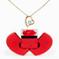Red Heart Rose Box With Forever Love Necklace