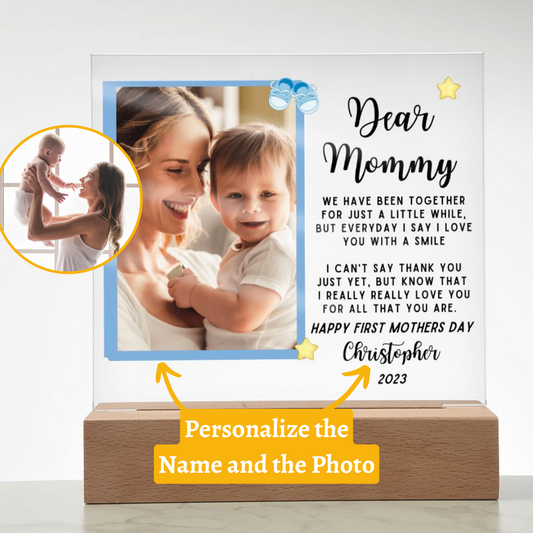[Almost Sold Out] Dear Mommy - Baby Boy - Personalized Acrylic Plaque with Stand