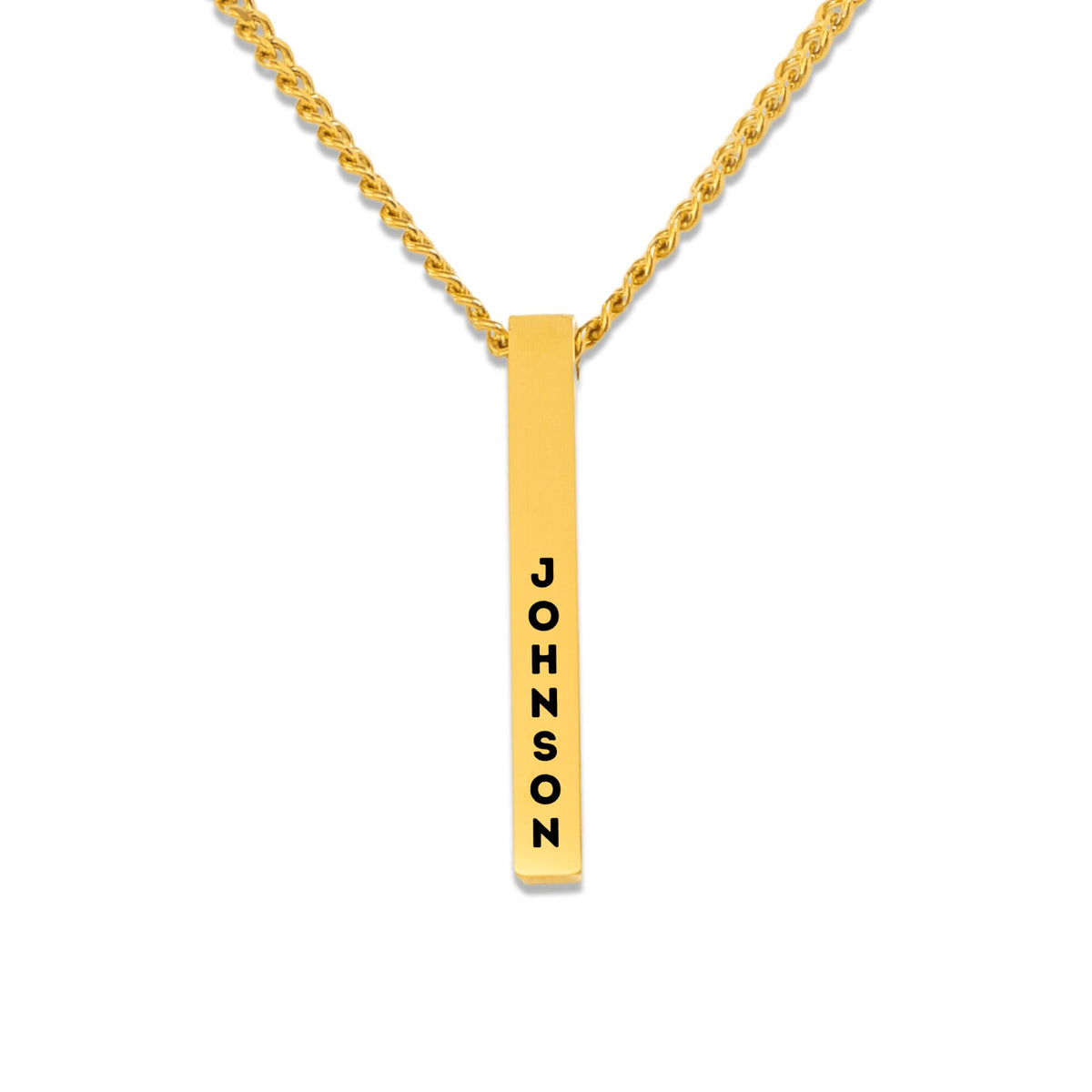 Cuban 3D Bar Necklace
