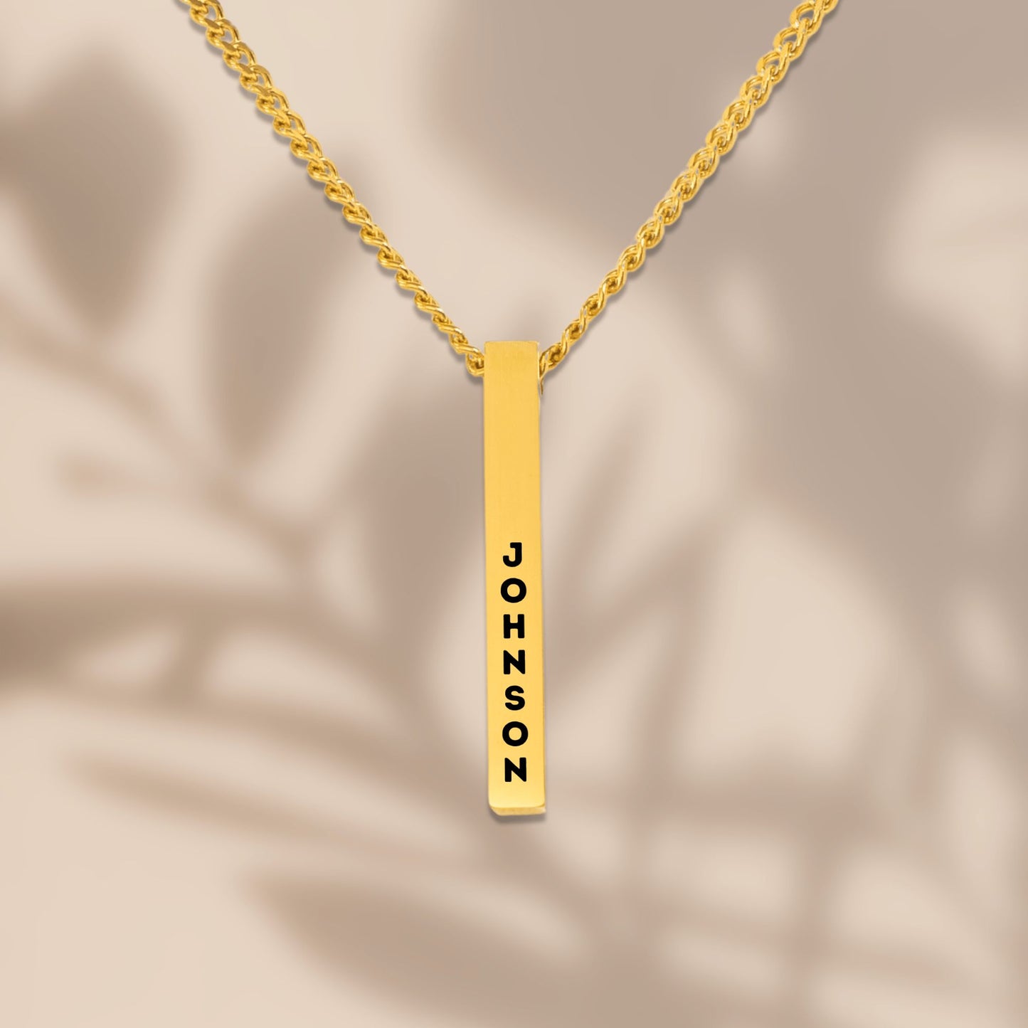 Cuban 3D Bar Necklace