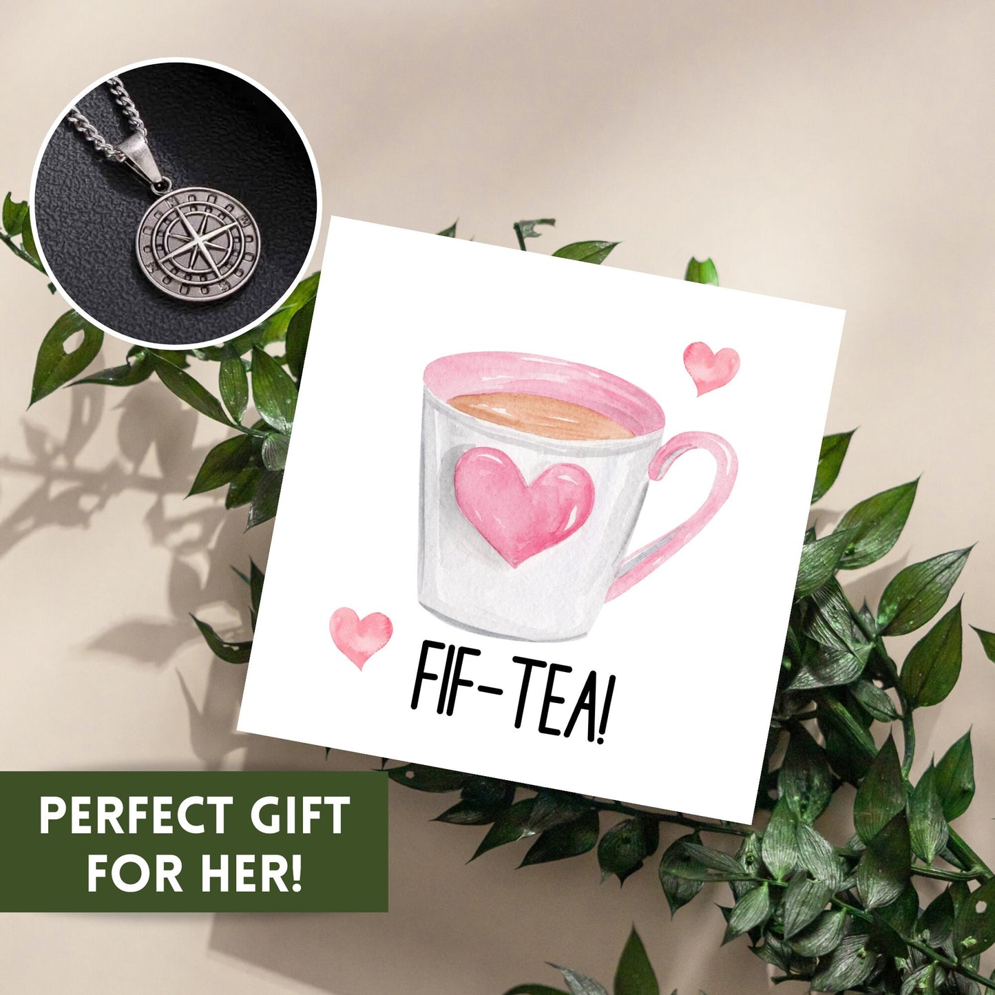 Tea Cup Compass Necklace, Birthday Gifts For Her, Tea Lover Gift, 50th Birthday Gift For Women, Mother’s Day Gift Ideas, Teacher Gifts