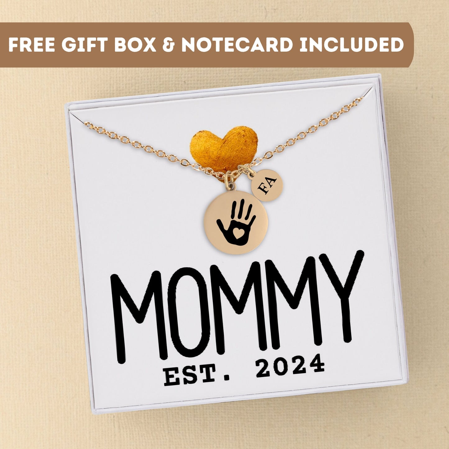 Personalized Necklace for Mom Gift, Baby Mama Gift, Mom jewelry, Handprint Necklace, Handprint Pendant, Mom necklace, Custom Mom gift