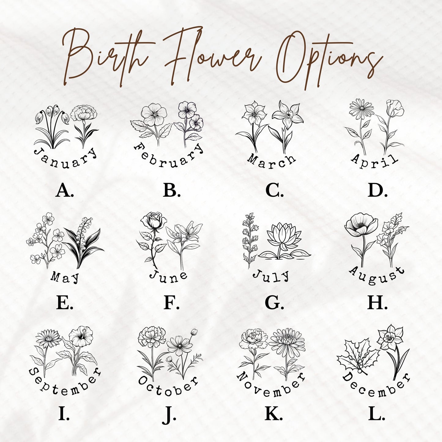 Personalized Birthflower Necklace For Mom, Funny Birth Flower Bouquet Necklace, Birth Flower Pendant, Funny Combined Birth Flower Necklace